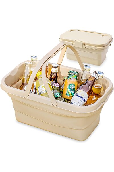 Generic Collapsible Picnic Basket With Table,16L Leak-Proof Outdoor Picnic St...