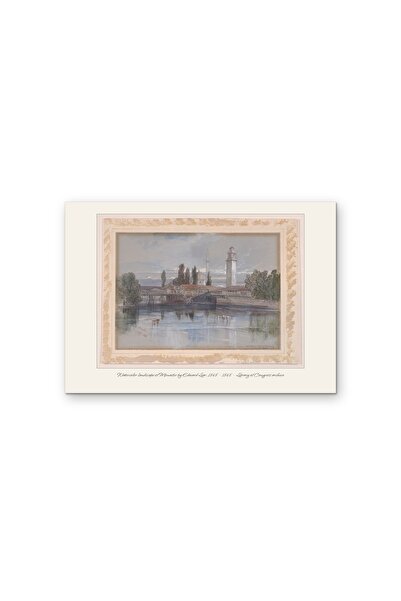 OEM Poster Carton 250g A4 peisaj acuarela Monastir de Edward Lear 1848