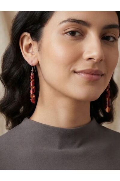 HOŞGÖR ACCESSORIES Ethnic Pattern Twisted Copper Earrings
