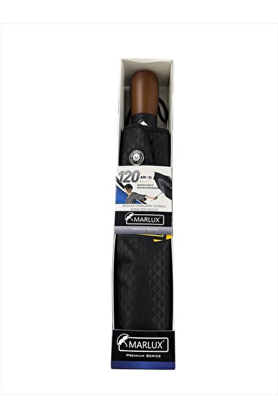 Marlux Premium Tam Otomatik Rüzgar Şemsiyesi 10 Fiber Telli Siyah Mpr2010m 71...