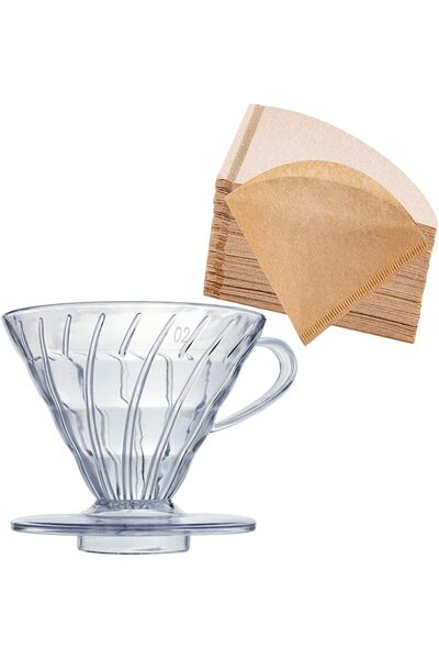 Generic طقم تقطير القهوة TAME مع فلتر ورق، يتضمن أداة تقطير و40 قطعة فلتر V60...