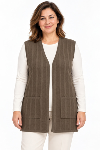 Mutlu City Women's Honeycomb Patterned Mother's Knitwear Vest for Middle Ages...