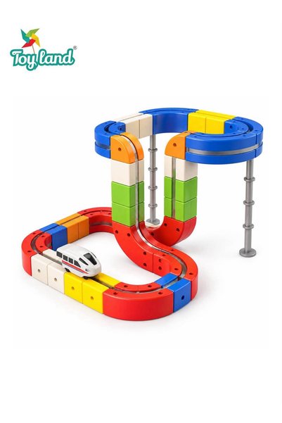 TOY LAND 88-Piece Magnetic Track Train Building Set for Kids, DIY Magnetic Ra...