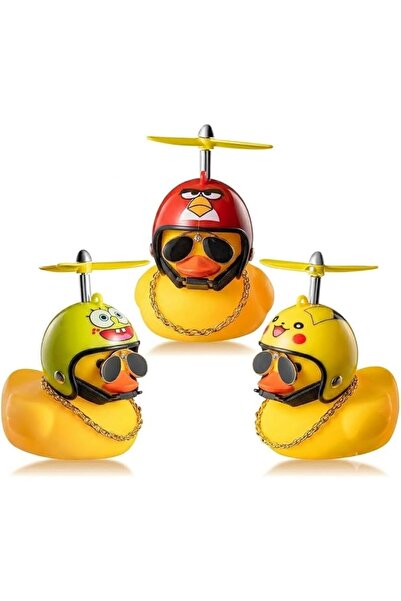 TERRIFI 3 Pack Rubber Duck Toy Car Ornaments for Dashboard Decoration, Cartoo...