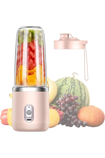 Generic خلاط كهربائي شخصي محمول يعمل بـ USB، خلاط صغير محمول سعة 400 مل للمخف...