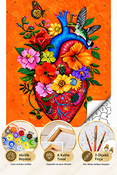 tale hobby Sayılarla Boyama Numaralı Tuval Seti Fırça Boya Dahil 40x50cm - Ka...
