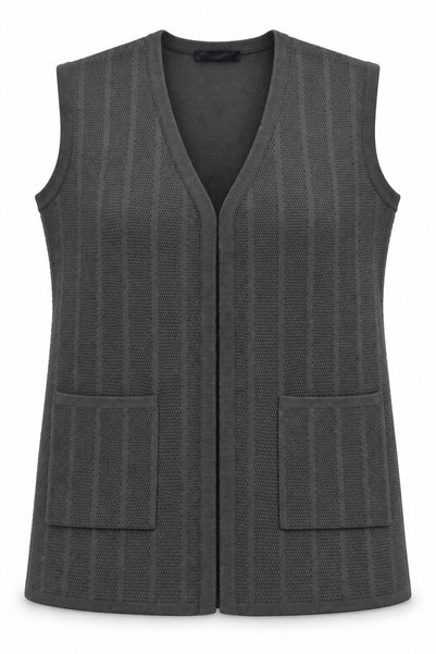 Mutlu City Women's Honeycomb Patterned Mother's Knitwear Vest for Middle Ages and Above 30760