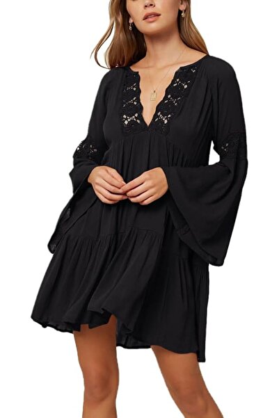 YouKD Women's Bohemian Tunic Tops Lace Floral Cardigan Swimwear Coverups Summ...