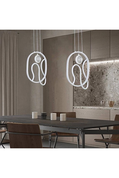 Generic Brand إنارة سقف معلقة مودرن أبيض 85 واط LED 3 ألوان إضاءة HA/E6539/WH...