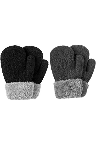 X SPRING Baby Mittens, 2-Pair Comfortable Knit Gloves with Non-Slip Design an...