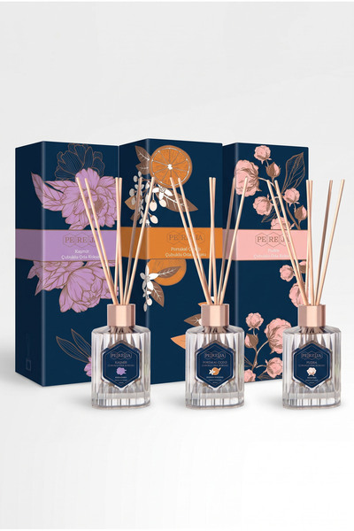Pereja Portakal Pudra Kaşmir Premium Çubuklu Oda Kokusu Seti 3x100 ml