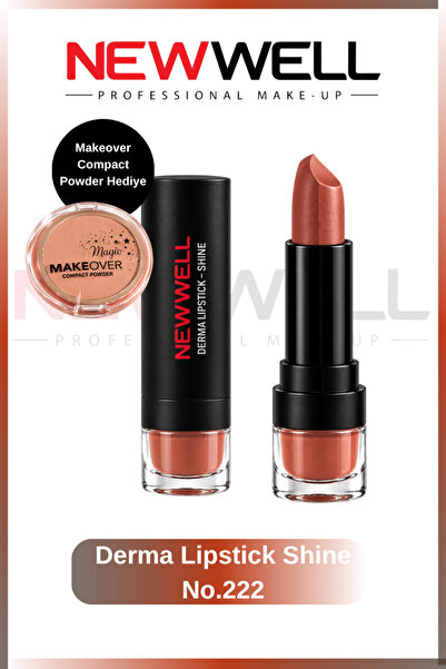 New Well Derma Lipstick Shine No.222 & Makeover Compact Powder Hediye