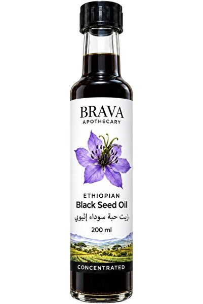 BRAVA APOTHECARY BRAVA Ethiopian Black Seed Oil 200ml Grade A – Cold-Pressed, 100% Pure and Potent