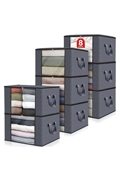 Arabest 8 Pack Large Foldable Storage Bags,90L Closet Organizers with Reinfor...