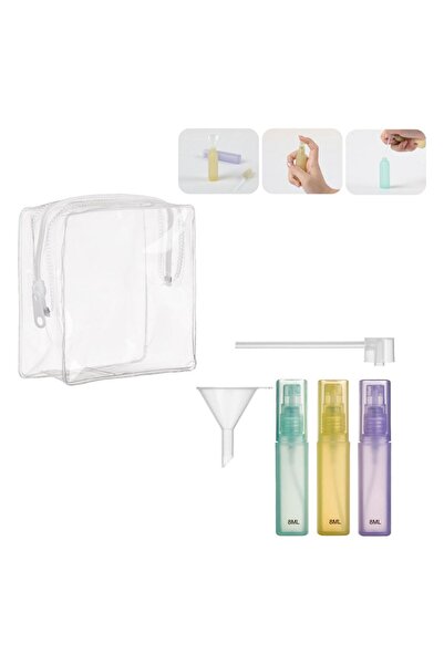 OEM Mint Green Yellow Lilac Spray Bottles & Cosmetic Tools Set 24ml - 5pcs