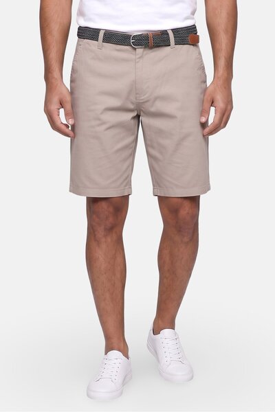 KENSINGTON Men Solid Chino Shorts, Dark Beige