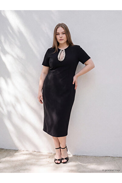 LC Waikiki Özmarka New Season Black Window Detailed Stone Embroidered Women's...