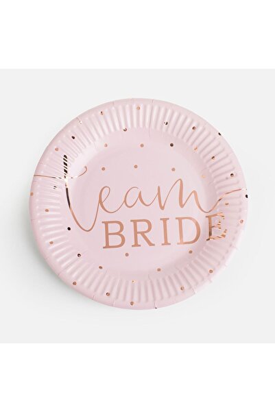 OEM Farfurii de Petrecere din Carton Team Bride Roz Ø18cm - 6buc