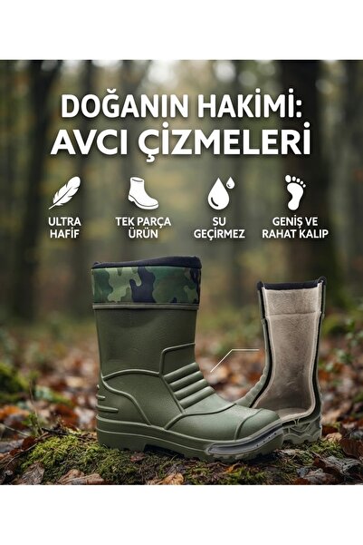 İŞBİR AKIN DAĞCI AVCI KISA EVA SU GEÇİRMEZ ÇİZME ASTAR ÇORAPLI