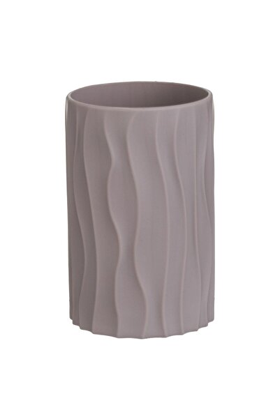 OEM Taupe Toothbrush Holder with Waves Pattern Ø6.5x12cm