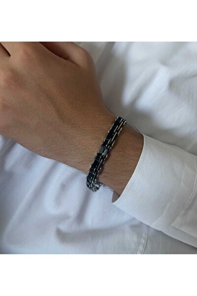 Simge Gümüş Steel Double-Sided Bracelet Size 21 cm