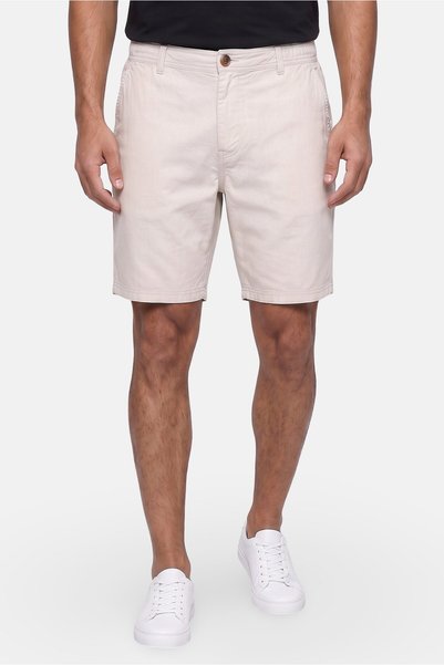 Tokyo Laundry Men Solid Basic Shorts, Beige