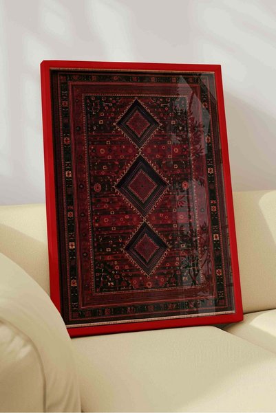 Buka Shops Bordo Lacivert Kilim Desenli Tablo Üç Baklava Madalyon Kafkas – Bo...