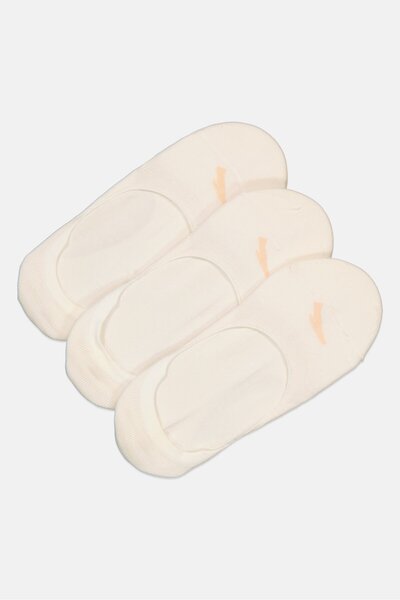 Anta Kids Boy 3 Pairs Brand Logo Invisible Socks, White