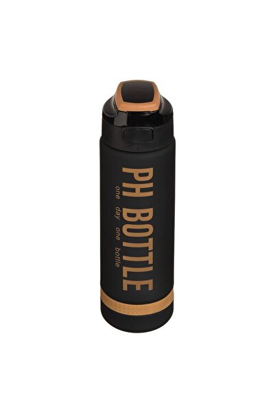 OEM Пластмасова спортна бутилка за вода Black Gold Motivation "Ph bottle" - 1 л