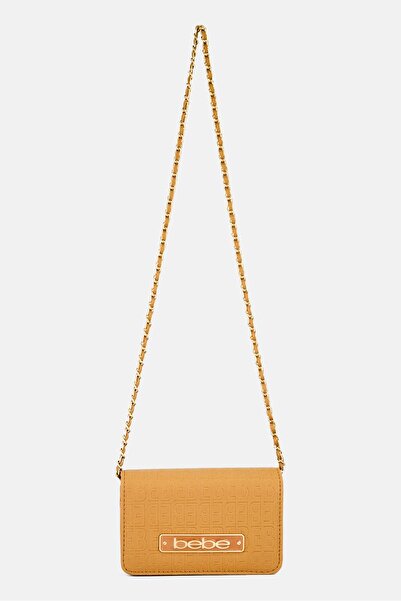 Bebe Women Brand Logo Cross Body Bag, Tan