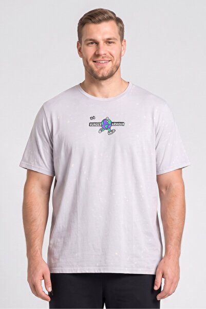 Under Armour Men Fitted Short Sleeve Running T-Shirt, Light Grey
