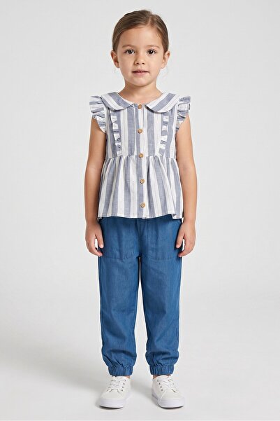 Penelope Mack Kids Girl 2 Pieces Stripe Top And Pants Set, Multicolor