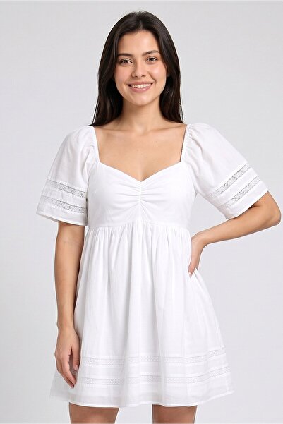 Brave Soul Women Solid Mini Dress, White
