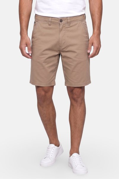 KENSINGTON Men Regular Fit Solid Chino Shorts, Dark Beige