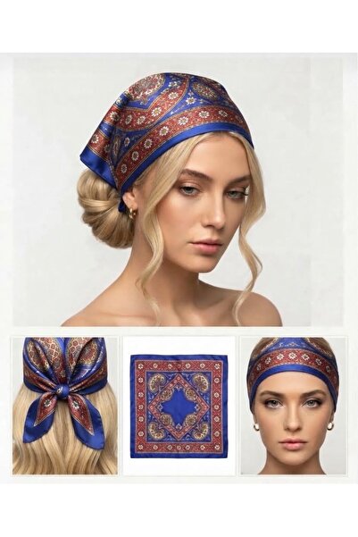 Mavi Masal Bandană cu model țiglă pentru femei Bandană cu model albastru pent...