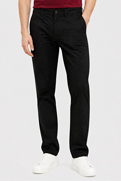 Vans Men Slim Fit Plain Chino Pants, Black