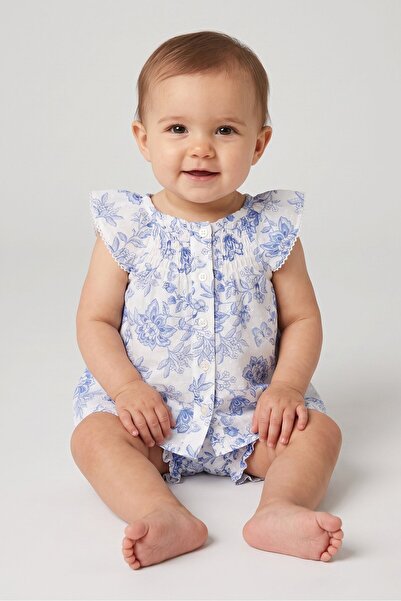 Penelope Mack Toddlers Girl 2 Pcs Floral Print Dress And Shorts Set, Multicolor