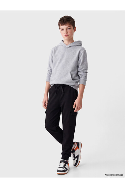 LC Waikiki Ozmarka New Season Black Boys' Cargo Jogger Sweatpants