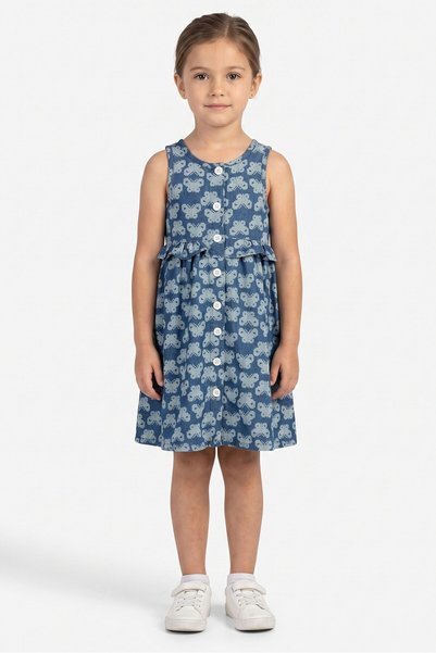 Penelope Mack Kids Girl Allover Print Dress, Multicolor
