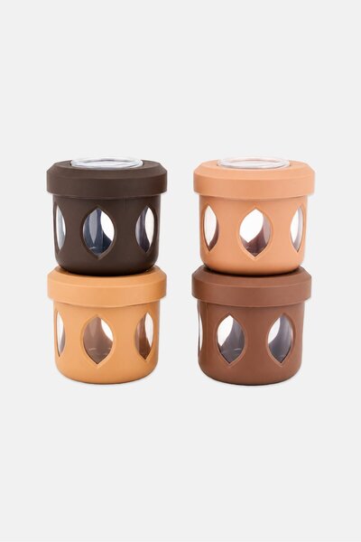 Gourmet 4 Pcs Twist Lock Snack Container, Multicolor