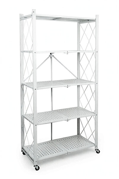 Generic 5-Tier Foldable Kitchen Rack and Organisers, Metal Kitchen Cabinet, M...