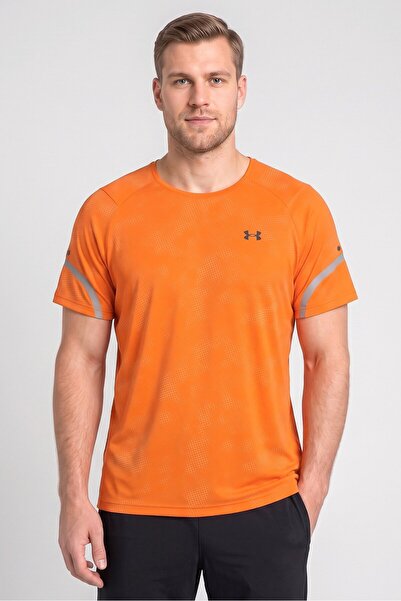 Under Armour Men Fitted Short Sleeve Training T-Shirt, Dark Orange
