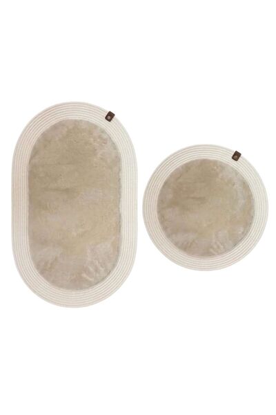 Comfort Craft Σετ οβάλ χαλιών 2 τεμαχίων με βελούδινη υφή και πλαίσιο από γιο...