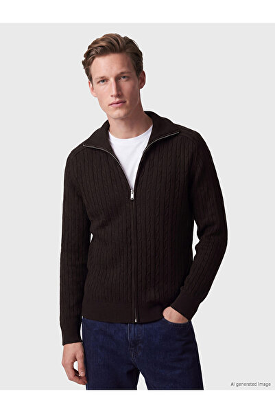 LC Waikiki Vizyon New Season Brown Regular Fit Men's Knitwear Cardigan
