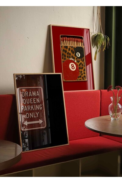 Buka Shops 8 Topu Kibrit ve Drama Queen 2'li Tablo Seti Pop Art – Çerçeveli