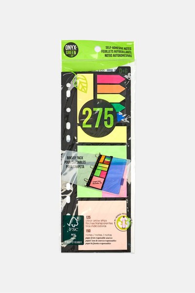 onyx + green 275 Sticky Notes, Multicolor
