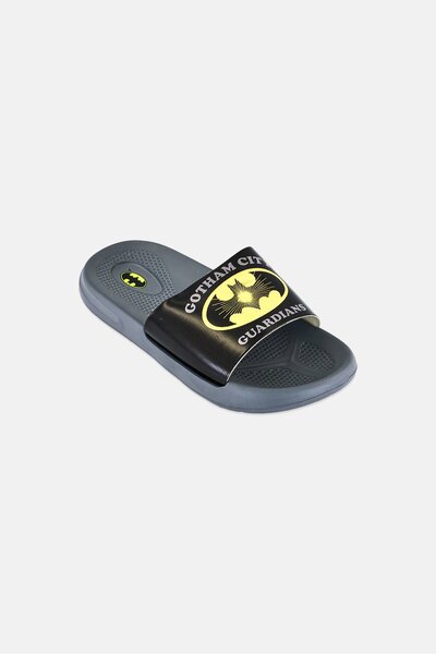 DC Kids Boy Batman Slip On Slides, Grey