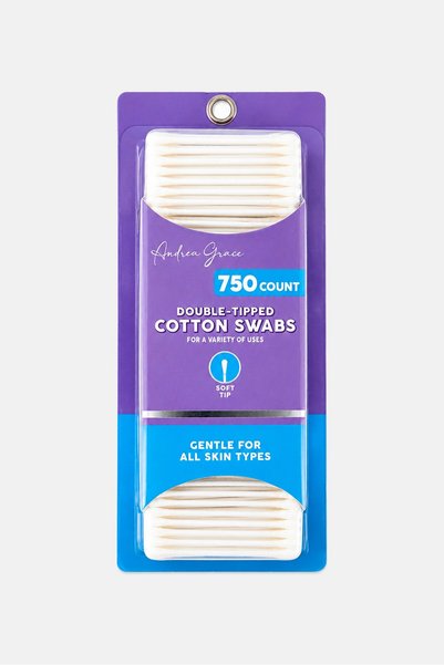My Beauty Spot Andrea Grace 750 Count Double-Tipped Cotton Swabs, White