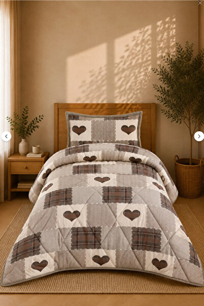 Merinos Comforter Tek Kişilik Yorgan Seti Lumi Gri