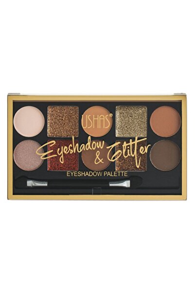 OEM Matte & Glitter Brown Eyeshadow Makeup Palette (10 colors) 6g